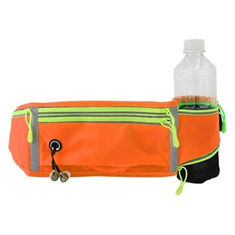 Waist Pack Bag with Water Bottle Holder, Reflective Runners Belt, Jogging Pocket Belt