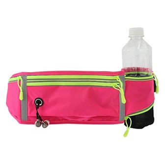 Waist Pack Bag with Water Bottle Holder, Reflective Runners Belt, Jogging Pocket Belt