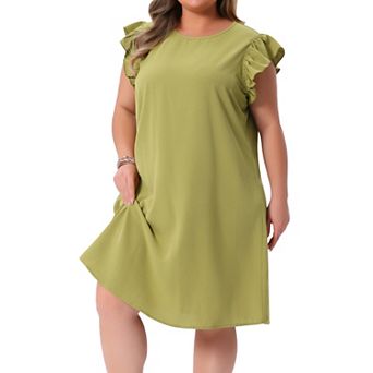Plus Size Summer Dresses for Women Flare Sleeve Beach Casual Sleeveless Tank Loose Sundress