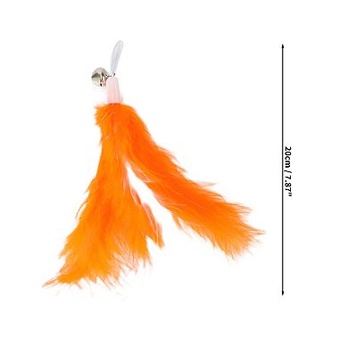 2 Pcs Feather Cat Wand Replacement for Pet Interactive, Cat Wand Refill Attachments for Cats