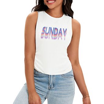 Women's Ruched Tank Tops Summer Ribbed Crew Neck Sleeveless Tops Fitted Basic Tees Shirts