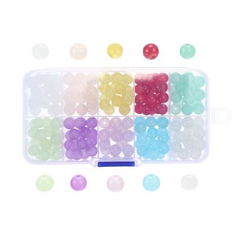 200 pc 8mm Round Glass Beads for Bracelets, Glass Crystal Beads for Jewelry Making and DIY Crafts