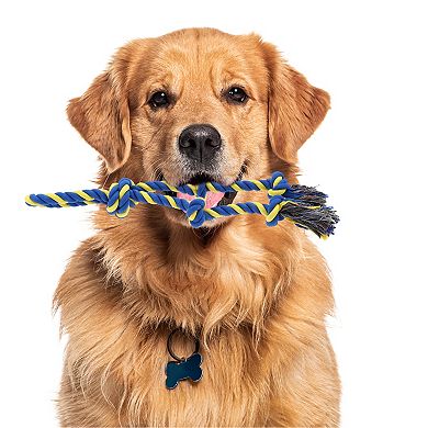 Puppy Teethings Chewer, Knot Shape Dog Chew Rope, Durable Braided Cotton Teeth Cleaning Rope for Pet