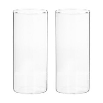 Glass Cylinder Vase, 2 pc 5.9" Tall and 2.6" Dia Flower Vase Floating Candle Holder Vase