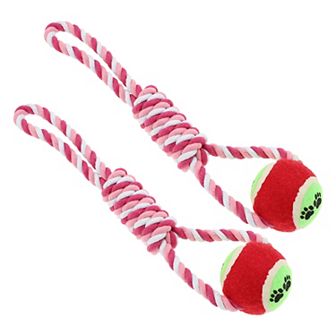 Puppy Teethings Chewer, Dog Chew Rope, Braided Cotton Teeth Cleaning Rope for Cats Dogs, 2 pc