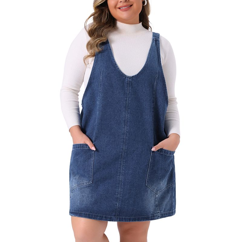 blue overall dress women Plus Size Denim for Sleeveless V Neck Denim Jumper Dress Pinafore Asymmetric minidress in black Macy's Primary color:Blush Pink Judy Blue High Rise
