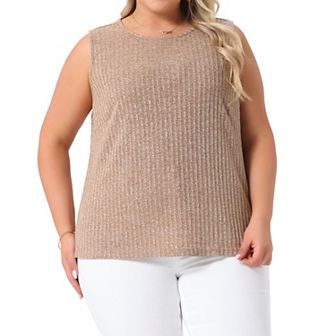 Plus Size Tank Tops for Women Round Neck Summer Sleeveless Casual Basic Shirts