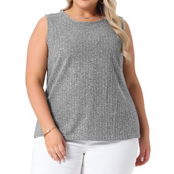 Plus Size Tank Tops for Women Round Neck Summer Sleeveless Casual Basic Shirts
