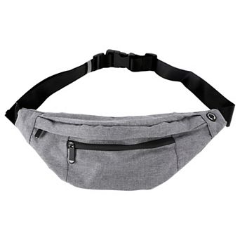 Crossbody Fanny Pack with 4-Zipper Pockets, Waterproof Sports Waist Bag Pack, Adjustable Belt Bag