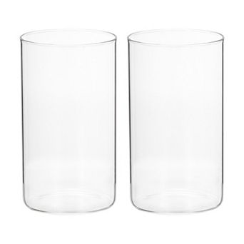 Glass Cylinder Vase, 2 pc 5.9" Tall and 3.3" Dia Flower Vase Floating Candle Holder Vase