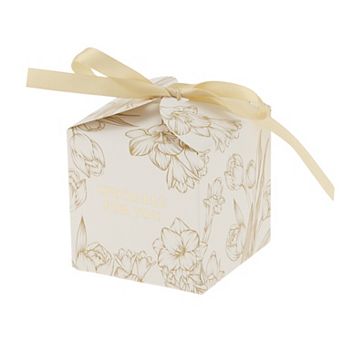 20 pc Gift Boxes, Candy Gift Boxes with Ribbon, Favour Boxes Floral Pattern 2.76"x2.76"x2.76"