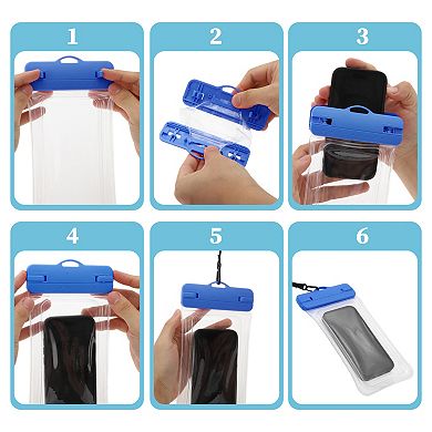 2 Pcs Mobile Waterproof Bag Universal Waterproof Case Compatible for Phone 4.92"x9.65"