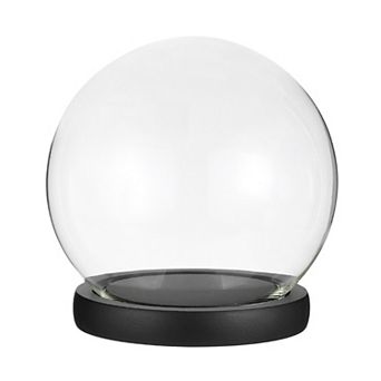3.5"x6" Glass Display Dome Cloche with LED Light Base for Plants Collectible Figure Candles Medals
