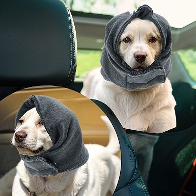 Adjustable Dogs Calming Headband with Magic Tapes, Dog Calming Hood for Anxiety Keep Warm