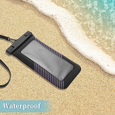 2 Pcs Half Stripe Mobile Waterproof Bag Universal Waterproof Case 4.53"x8.27"