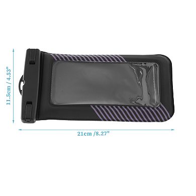 2 Pcs Half Stripe Mobile Waterproof Bag Universal Waterproof Case 4.53"x8.27"