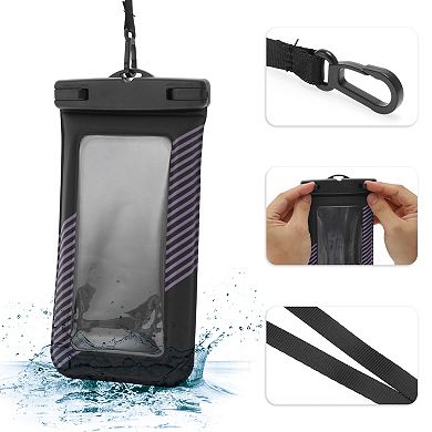 2 Pcs Half Stripe Mobile Waterproof Bag Universal Waterproof Case 4.53"x8.27"