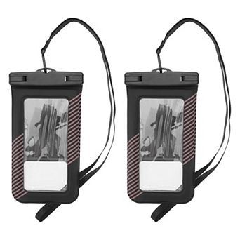 2 pc Half Stripe Mobile Waterproof Bag Universal Waterproof Case 4.53"x8.27"