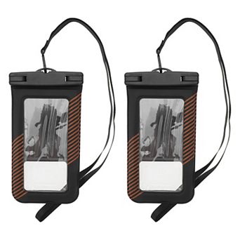 2 pc Half Stripe Mobile Waterproof Bag Universal Waterproof Case 4.53"x8.27"