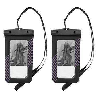 2 pc Half Stripe Mobile Waterproof Bag Universal Waterproof Case 4.53"x8.27"