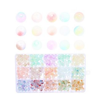 300 pc 8mm Round Glass Beads for Bracelets, Assorted Color Bracelet Beads