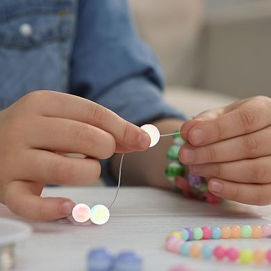 300 Pcs 8mm Round Glass Beads for Bracelets, Assorted Color Bracelet Beads