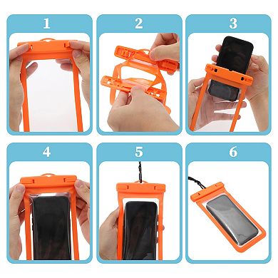2 Pcs Mobile Waterproof Bag Universal Waterproof Case Compatible for Phone 4.53"x8.27"