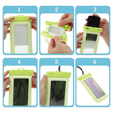 2 Pcs Full Stripe Mobile Waterproof Bag Universal Waterproof Case 4.53"x8.27"