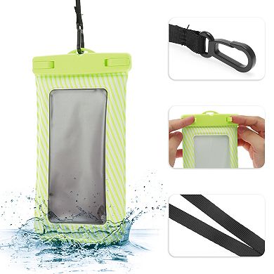 2 Pcs Full Stripe Mobile Waterproof Bag Universal Waterproof Case 4.53"x8.27"