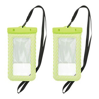 2 pc Full Stripe Mobile Waterproof Bag Universal Waterproof Case 4.53"x8.27"