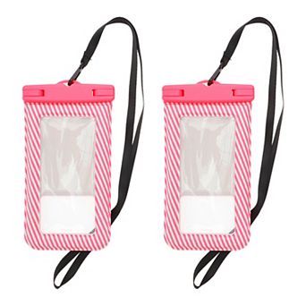 2 pc Full Stripe Mobile Waterproof Bag Universal Waterproof Case 4.53"x8.27"