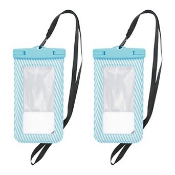 2 pc Full Stripe Mobile Waterproof Bag Universal Waterproof Case 4.53"x8.27"