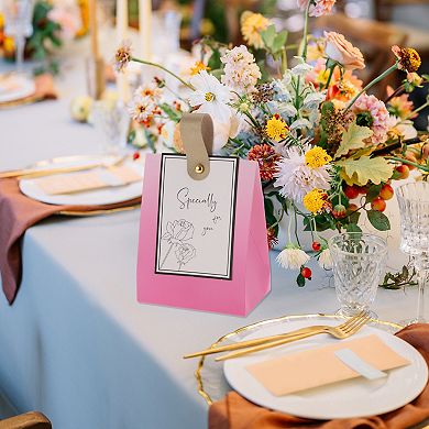 20 Pcs Gift Boxes, Candy Gift Boxes with Handle, Favour Boxes, Paper Gift Boxes 3.94"x2.56"x5.12"