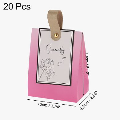20 Pcs Gift Boxes, Candy Gift Boxes with Handle, Favour Boxes, Paper Gift Boxes 3.94"x2.56"x5.12"