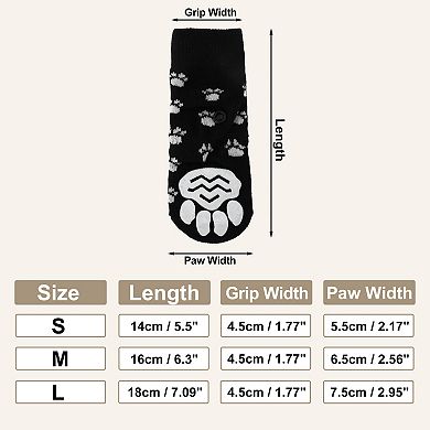 4 Pcs Non-Slip Dog Socks with Adjustable Sticky Tapes, Pet Socks for Dogs, Dog Paw Protection