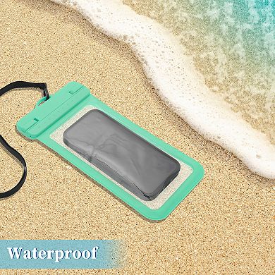 2 Pcs Wide Side Mobile Waterproof Bag Universal Waterproof Case Compatible for Phone 4.92"x9.65"