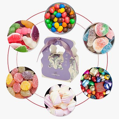 20 Pcs Gift Boxes, Candy Gift Boxes with Ribbon, Favour Boxes, Floral Pattern 3.94"x2.56"x2.36"