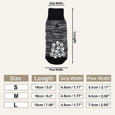 4 Pcs Non-slip Dog Socks with Adjustable Sticky Tapes, Pet Socks for Paw Protection
