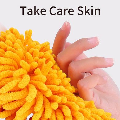 Cute Cartoon Fuzzy Ball Hand Towels, Soft and Quick Dry Hanging Hand Towel Set for Bathroom 4 Pack
