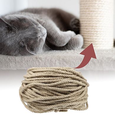 Cat Natural Sisal Rope for Scratching Post Tree Replacement, Sisal Rope 6mm Diameter, 164 Ft