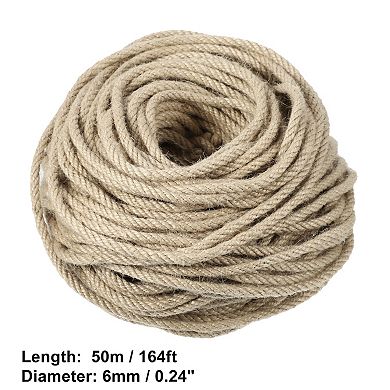 Cat Natural Sisal Rope for Scratching Post Tree Replacement, Sisal Rope 6mm Diameter, 164 Ft