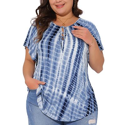 Plus Size T-shirt for Women Tye Dye Short Sleeve Casual Top