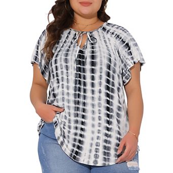 Plus Size T-shirt for Women Tye Dye Short Sleeve Casual Top