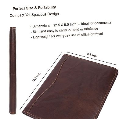 Executive Leather Document Folder by Aaron Leather Goods A4 Organizer