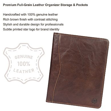 Executive Leather Document Folder by Aaron Leather Goods A4 Organizer