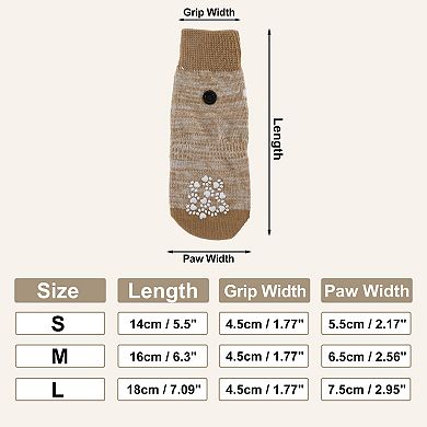 4 Pcs Non-slip Dog Socks with Adjustable Sticky Tapes, Pet Socks