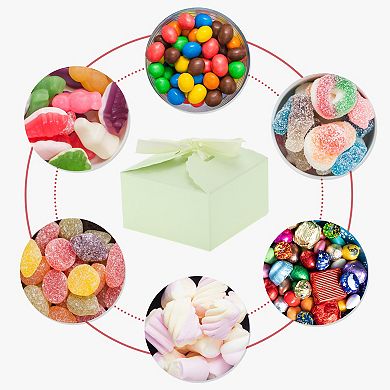20 Pcs Gift Boxes, Candy Gift Boxes with Ribbons, Favour Boxes, Paper Gift Boxes 3.54"x3.54"x1.97"