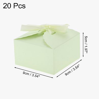 20 Pcs Gift Boxes, Candy Gift Boxes with Ribbons, Favour Boxes, Paper Gift Boxes 3.54"x3.54"x1.97"