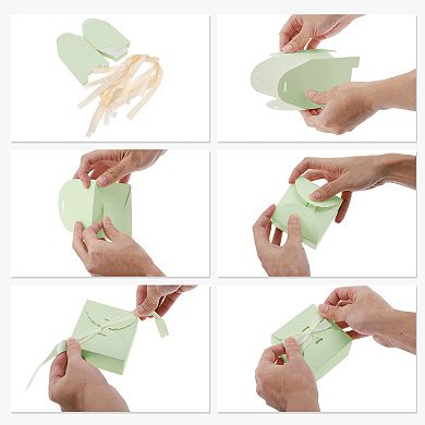 20 Pcs Gift Boxes, Candy Gift Boxes with Ribbons, Favour Boxes, Paper Gift Boxes 3.54"x3.54"x1.97"