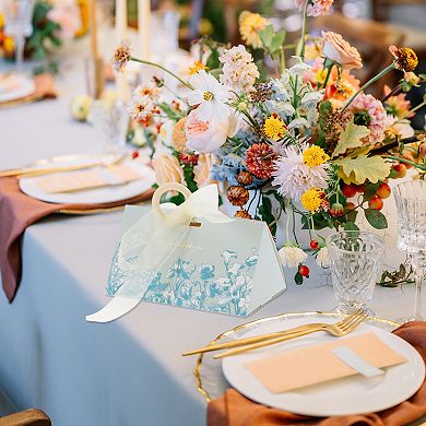 20 Pcs Gift Boxes, Candy Gift Boxes with Ribbons and Wood Rings, Favour Boxes 5.12"x2.91"x2.56"